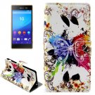 For Xperia M5 Crystal Pattern Leather Case with Holder, Card Slots & Wallet