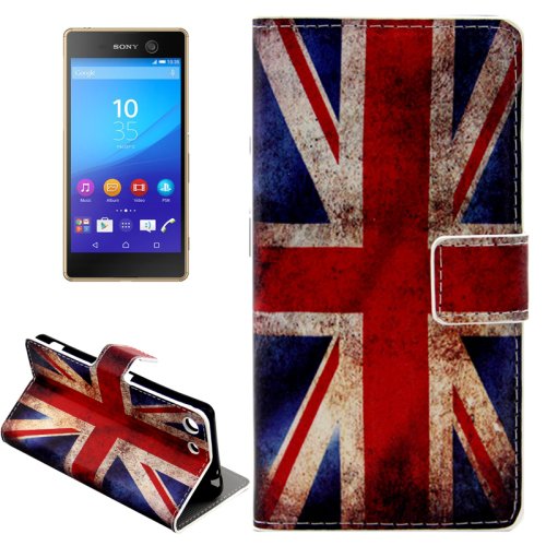 For Xperia M5 UK Flag Pattern Leather Case with Holder, Card Slots & Wallet