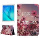 For Tab A 8.0 T350 Flowers Pattern Horizontal Flip Leather Case with Holder