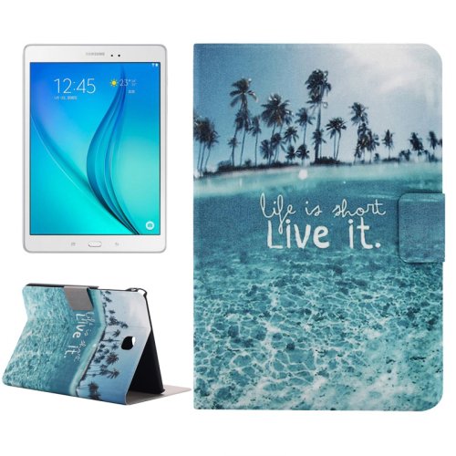 For Tab A 8.0 T350 Ocean Pattern Horizontal Flip Leather Case with Holder