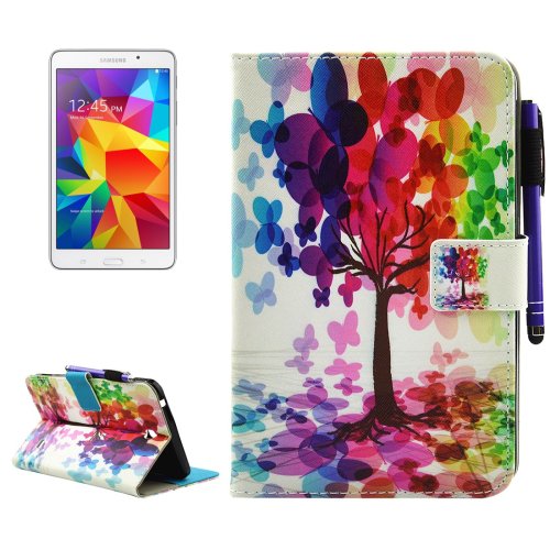 For Tab 4 7.0 Tree Smart Cover Leather Case with Holder, Wallet & Card Slots