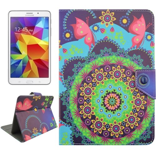 For Tab 4 7.0 Conch Flower Pattern Universal Flip Leather Case with Holder