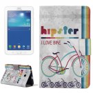 For Tab 3 Lite 7.0 Bike Pattern Horizontal Flip Leather Case with Holder
