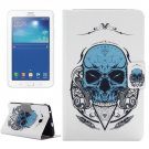 For Tab 3 Lite 7.0 Skull Pattern Horizontal Flip Leather Case with Holder