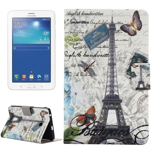 For Tab 3 Lite 7.0 Tower Pattern Horizontal Flip Leather Case with Holder