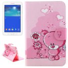 For Tab 3 Lite 7.0 Bear Pattern Leather Case with Holder, Card Slots & Wallet