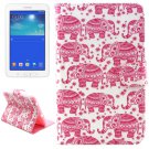 For Tab 3 Lite 7.0 Elephant Pattern Leather Case with Holder, Card Slots & Wallet
