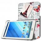For Iconia One 8 Newspaper Flip Leather Case with Three-folding Holder