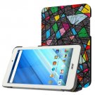 For Iconia One 8 Abstract Flip Leather Case with Three-folding Holder