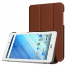 For Iconia One 8 Coffee Custer Flip Leather Case with Three-folding Holder