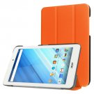 For Iconia One 8 Orange Custer Flip Leather Case with Three-folding Holder