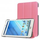 For Iconia One 8 Pink Custer Flip Leather Case with Three-folding Holder