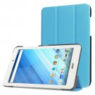 For Iconia One 8 Blue Custer Flip Leather Case with Three-folding Holder