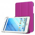 For Iconia One 8 Purple Custer Flip Leather Case with Three-folding Holder