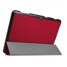For Iconia One 10 Red Custer Flip Leather Case with Three-folding Holder