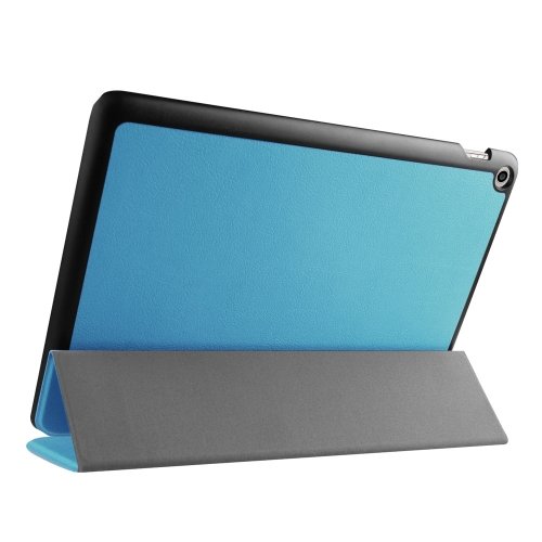 For Zenpad 10 Blue Custer Texture Flip Leather Case with 3-folding Holder