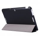 For MeMO Pad 10 Black Crazy Horse Texture Leather Case with 3-folding Holder