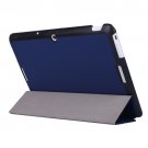 For MeMO Pad 10 Dark Blue Crazy Horse Texture Leather Case with 3-folding Holder
