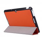 For MeMO Pad 10 Orange Crazy Horse Texture Leather Case with 3-folding Holder