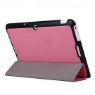 For MeMO Pad 10 Pink Crazy Horse Texture Leather Case with 3-folding Holder