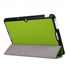 For MeMO Pad 10 Green Crazy Horse Texture Leather Case with 3-folding Holder