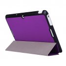 For MeMO Pad 10 Purple Crazy Horse Texture Leather Case with 3-folding Holder