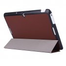 For MeMO Pad 10 Brown Crazy Horse Texture Leather Case with 3-folding Holder