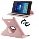 For Fonepad 7 Pink Litchi Texture Flip Leather Case with Rotating Holder