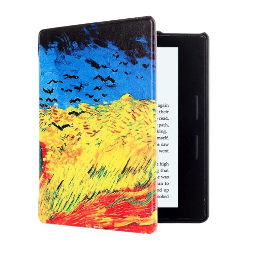 For Amazon Kindle Oasis Cornfield Pattern Flip Leather Case