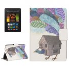 For Kindle Paperwhite 2 Bird House Pattern Leather Case with Holder & Card Slots