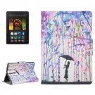 For Kindle Paperwhite 2 Rain Pattern Leather Case with Holder & Card Slots