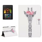 For Kindle Fire HDX 7 Giraffe Pattern Leather Case with Holder & Card Slots