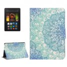 For Kindle Fire HDX 7 Flower Pattern Leather Case with Holder & Card Slots