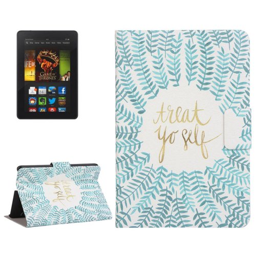 For Kindle Fire HDX 7 Branch Pattern Leather Case with Holder & Card Slots
