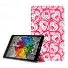 For LG G Pad III 8.0 Pink Heart Pattern Flip Leather Case with Holder