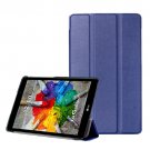 For LG G Pad III 8.0 Dark Blue Custer Flip Leather Case with Three-folding Holder