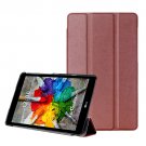 For LG G Pad III 8.0 Brown Custer Flip Leather Case with Three-folding Holder