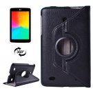 For LG G Pad 7.0 Black Litchi Flip Leather Case with 2 Gears Rotating Holder