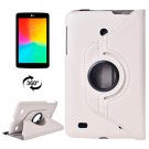 For LG G Pad 7.0 White Litchi Flip Leather Case with 2 Gears Rotating Holder