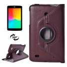 For LG G Pad 7.0 Brown Litchi Flip Leather Case with 2 Gears Rotating Holder
