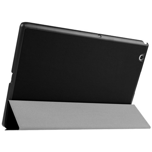 For Sony Xperia Z4 Black Karst Flip Leather Case with Three-folding Holder