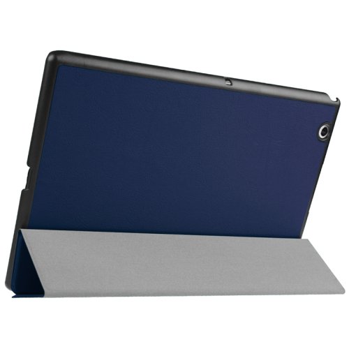 For Sony Xperia Z4 Dark Blue Karst Flip Leather Case with Three-folding Holder