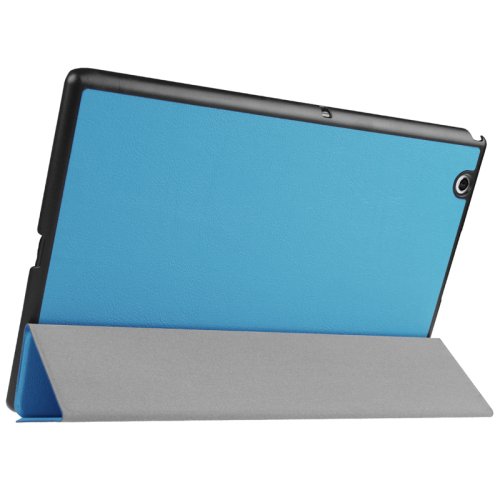 For Sony Xperia Z4 Blue Karst Flip Leather Case with Three-folding Holder