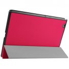 For Sony Xperia Z4 Magenta Karst Flip Leather Case with Three-folding Holder