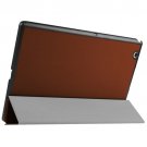 For Sony Xperia Z4 Brown Karst Flip Leather Case with Three-folding Holder