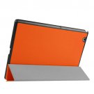 For Sony Xperia Z4 Orange Cross Flip Leather Case with Three-folding Holder