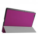 For Sony Xperia Z4 Purple Cross Flip Leather Case with Three-folding Holder