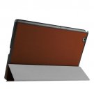 For Sony Xperia Z4 Brown Cross Flip Leather Case with Three-folding Holder