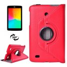 For LG G Pad 7.0 Red Litchi Flip Leather Case with 2 Gears Rotating Holder