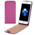 For iPhone 7 Magenta Vertical Flip Genuine Split Leather Case